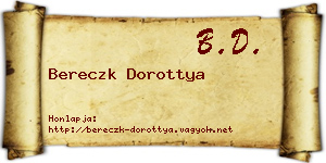 Bereczk Dorottya névjegykártya